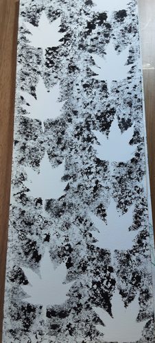 Janet S. Winter wallpaper, watercolour shimmer & pearlescent paints & watercolour pens.
